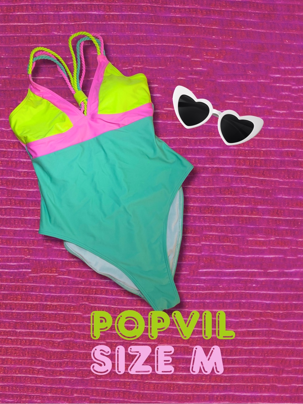 Women’s Colorblock One-Piece Swimsuit - Size M